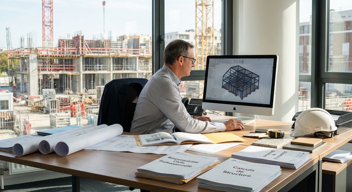 Bureau d'études vérifiant son attestation décennale