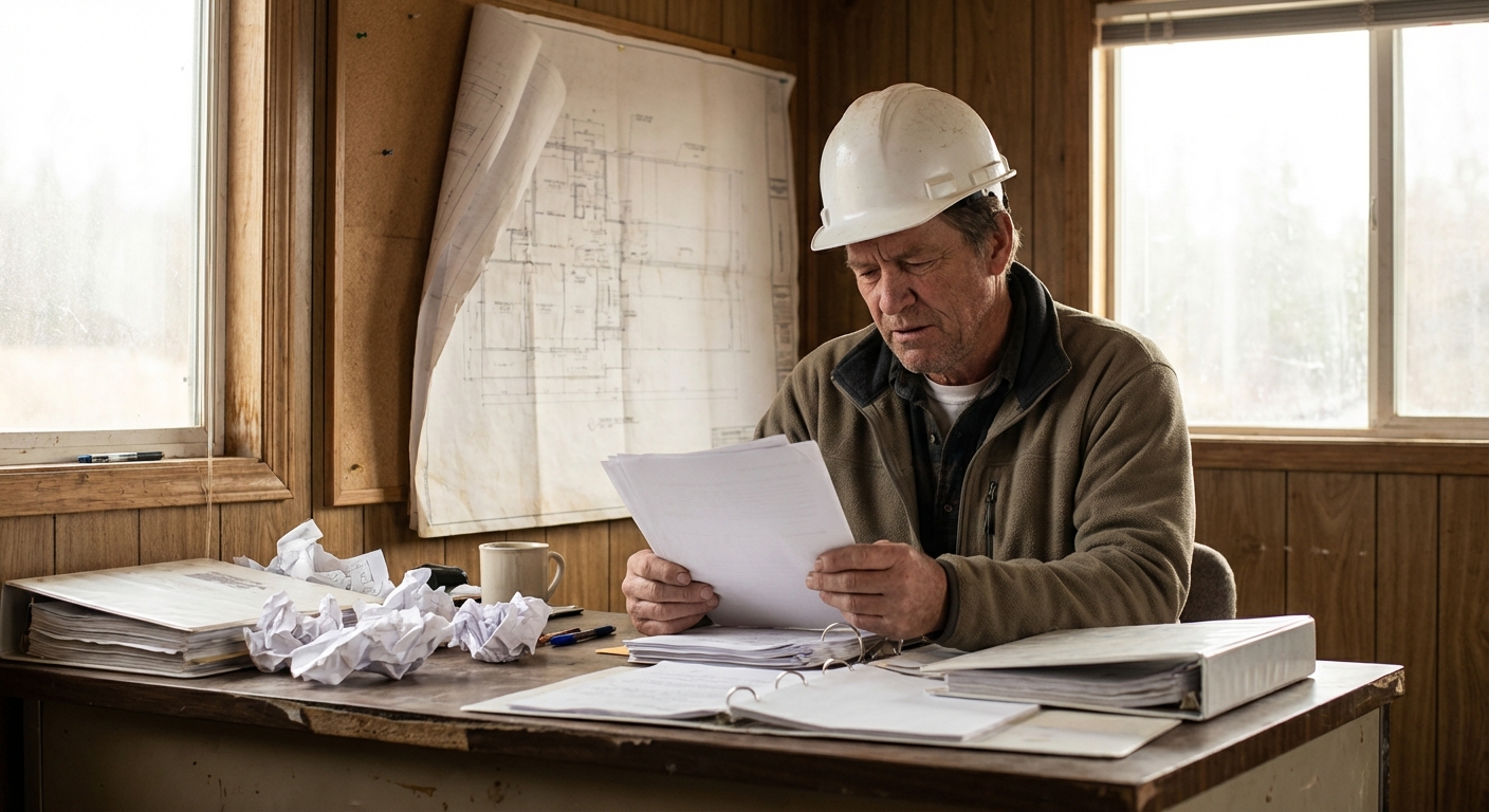 Constructeur présentant son attestation décennale à un client