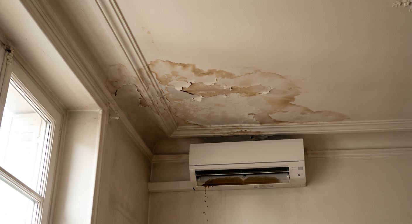 Dégât des eaux par condensats mal évacués