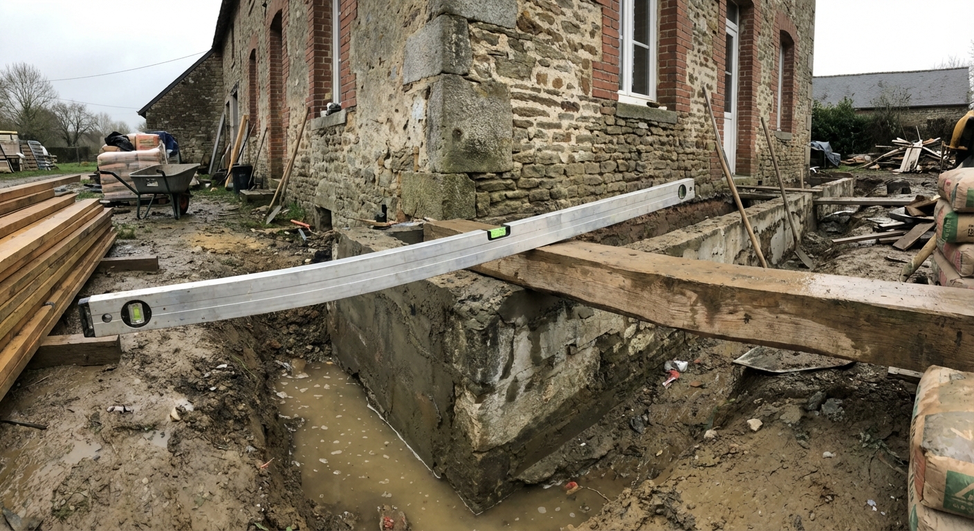 Tassement de bâtiment dû à une erreur de cote altimétrique