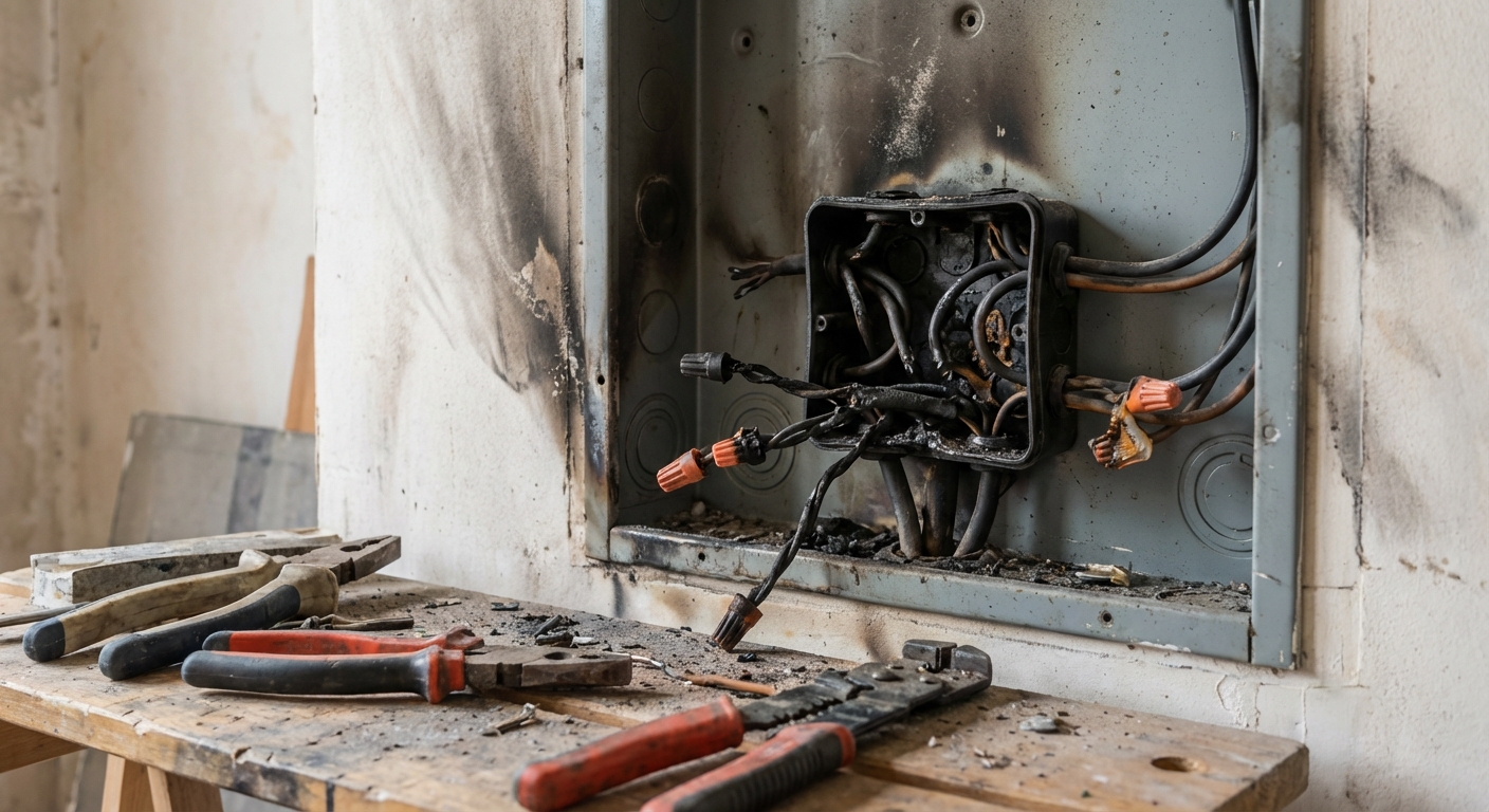 Court-circuit sur bus domotique encastré dans les murs