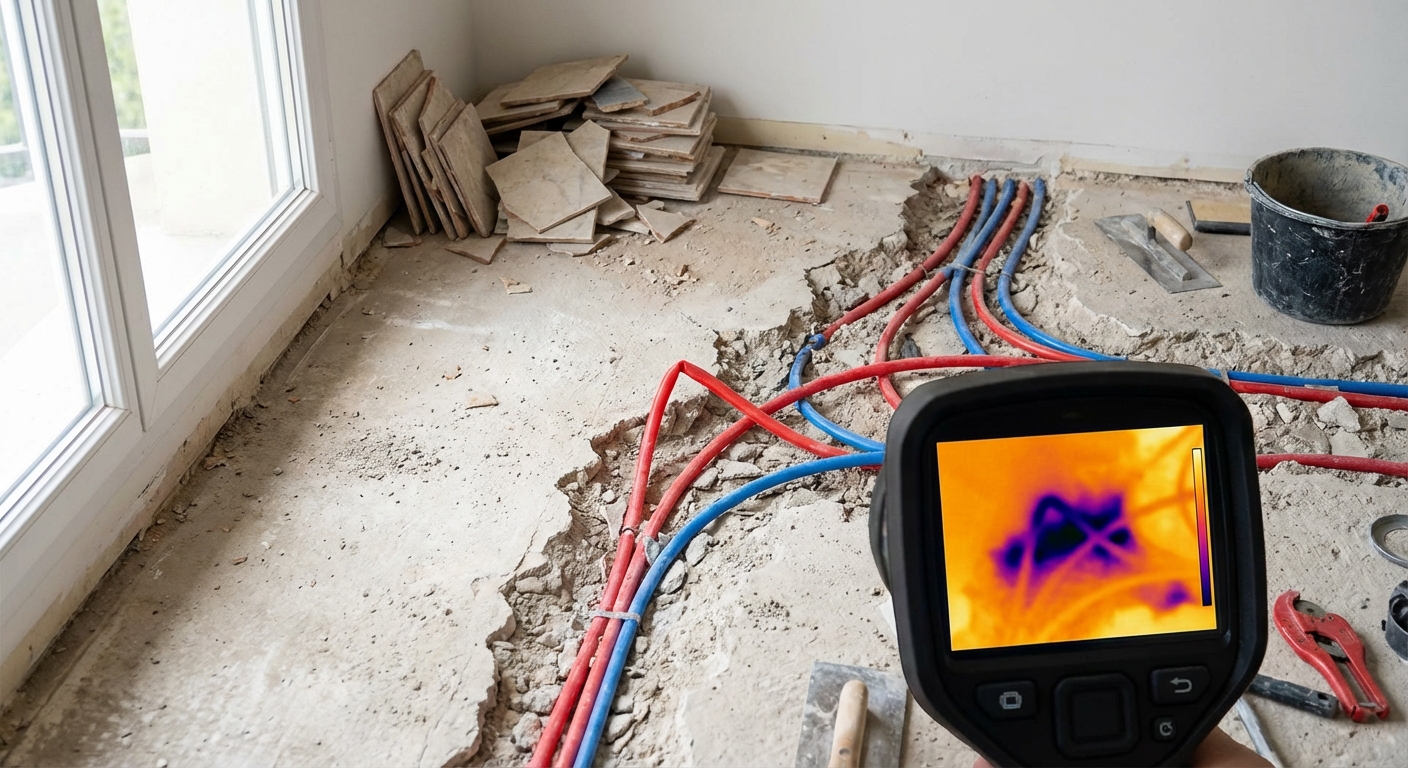 Plancher chauffant défectueux nécessitant une dépose complète