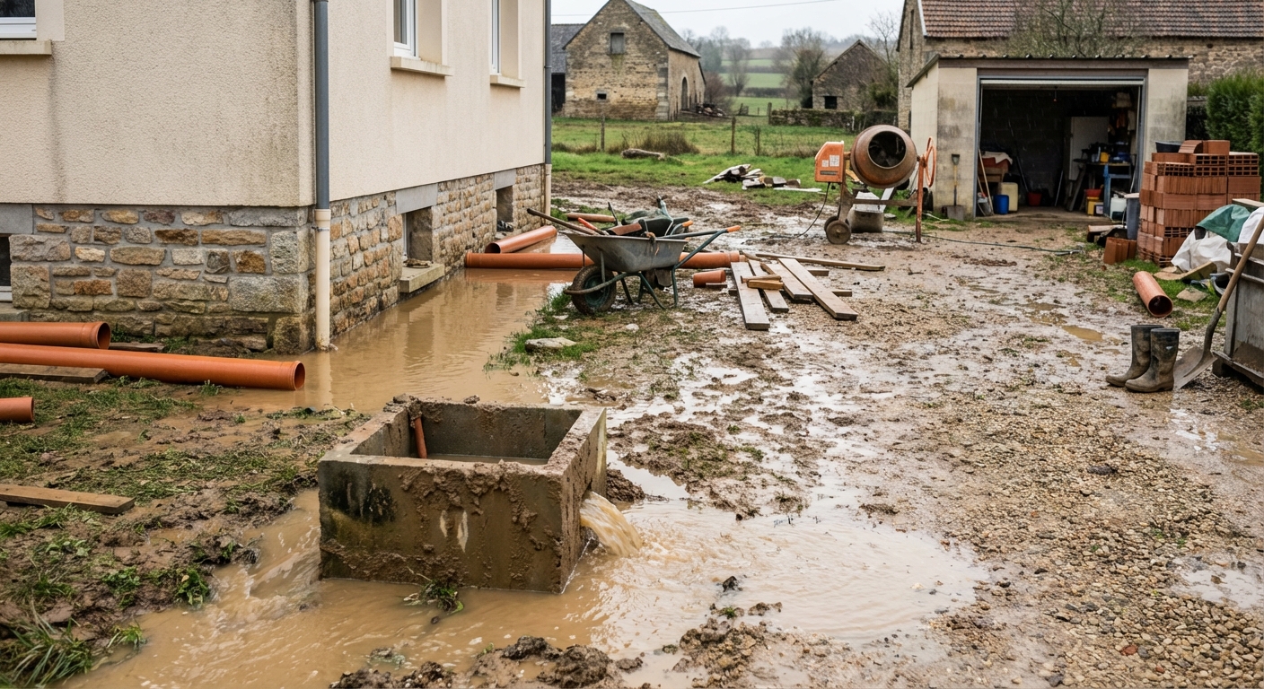 Inondation due à un défaut du réseau d'eaux pluviales