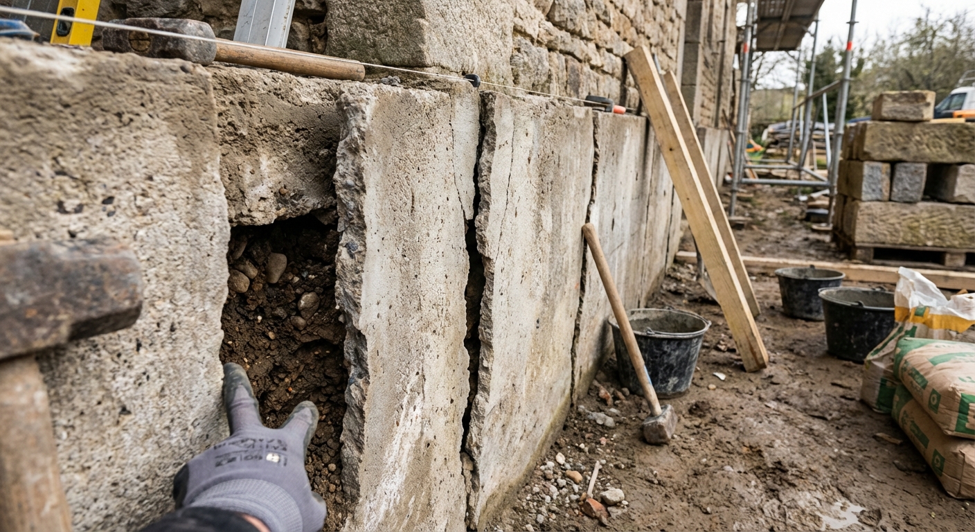 Fissures structurelles sur murs porteurs d'une maison neuve