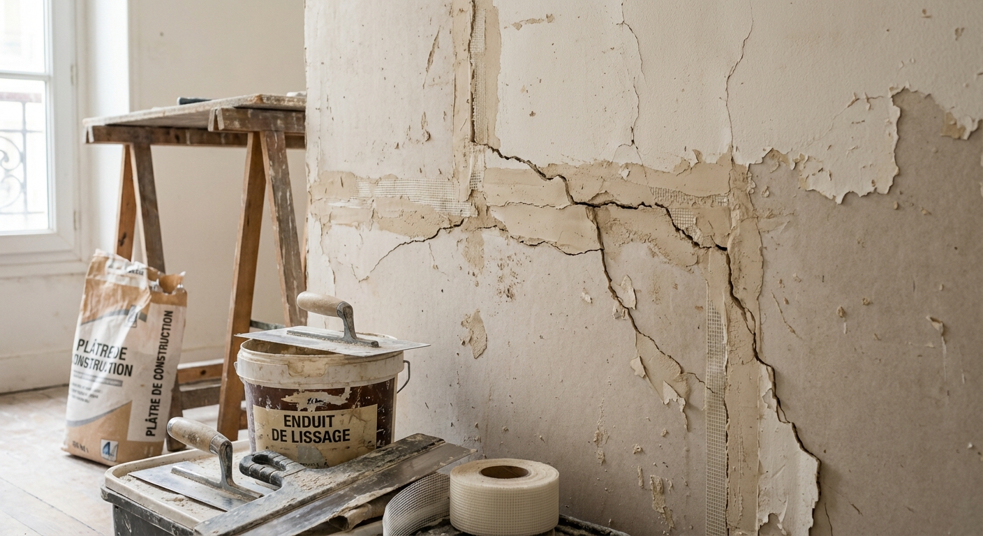 Fissures multiples le long des joints de plaques de plâtre