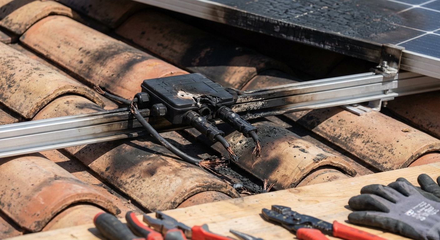 Incendie de toiture suite à un défaut de raccordement photovoltaïque